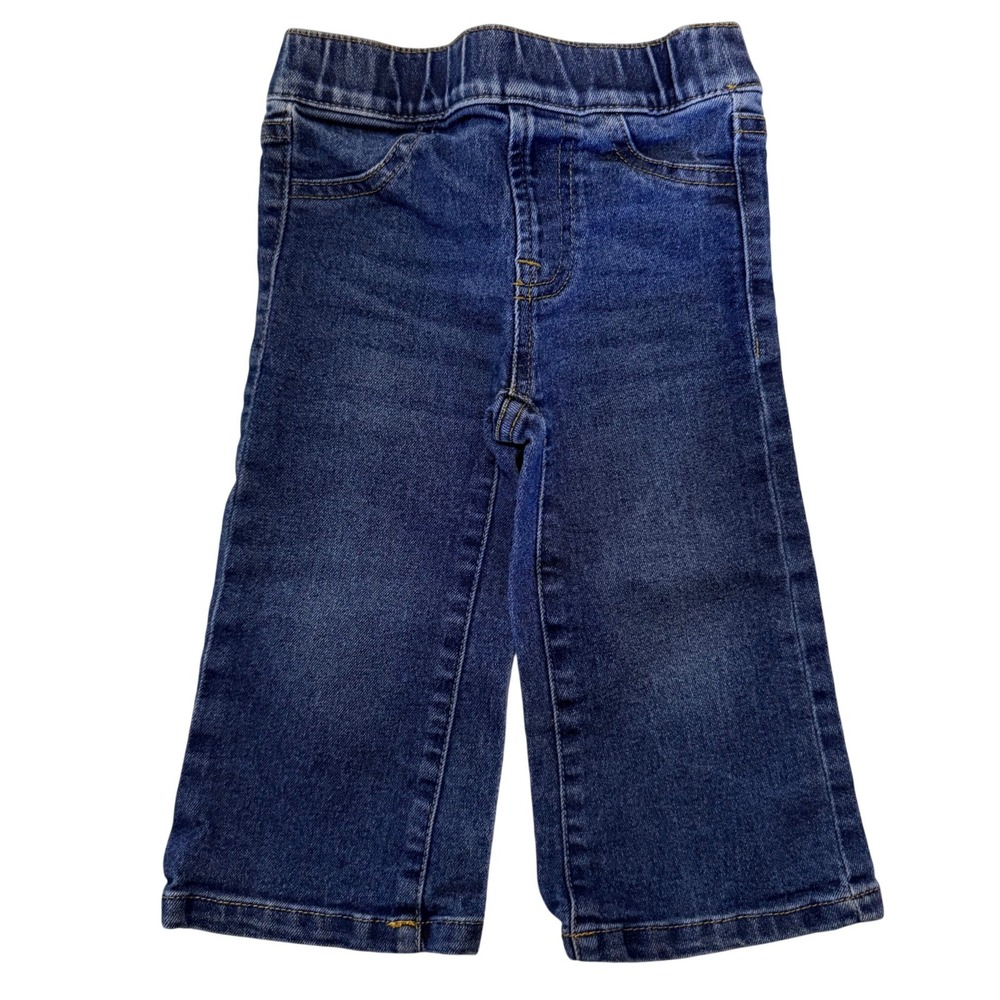 7 For All Mankind Kids Dark Wash Pull On Straight Leg Denim Jeans 18M Classic